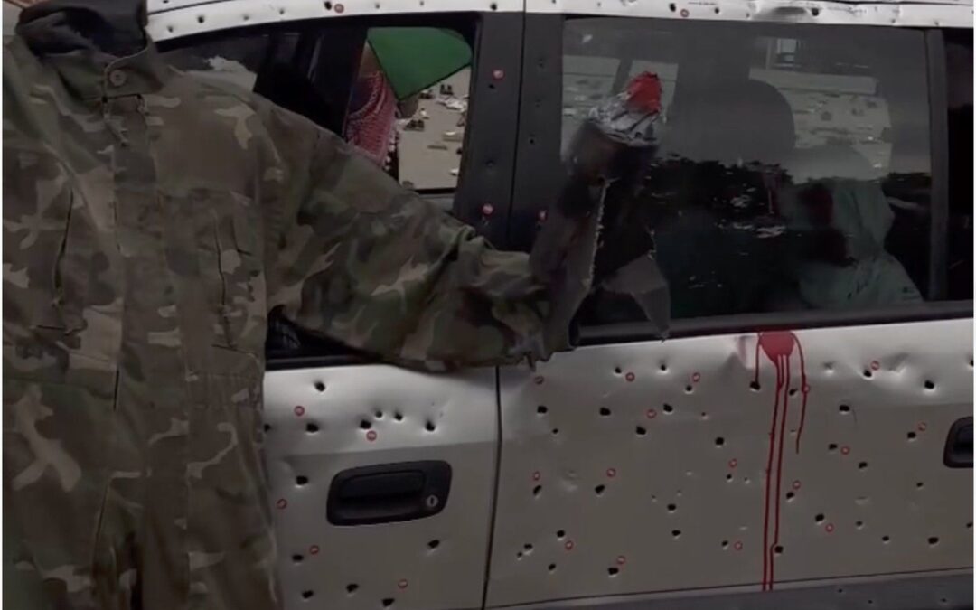 Bullet-riddled car on display in Berlin to remember Hind Rajab