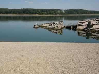 Danube River’s water is dropping so low that World War II ships are emerging