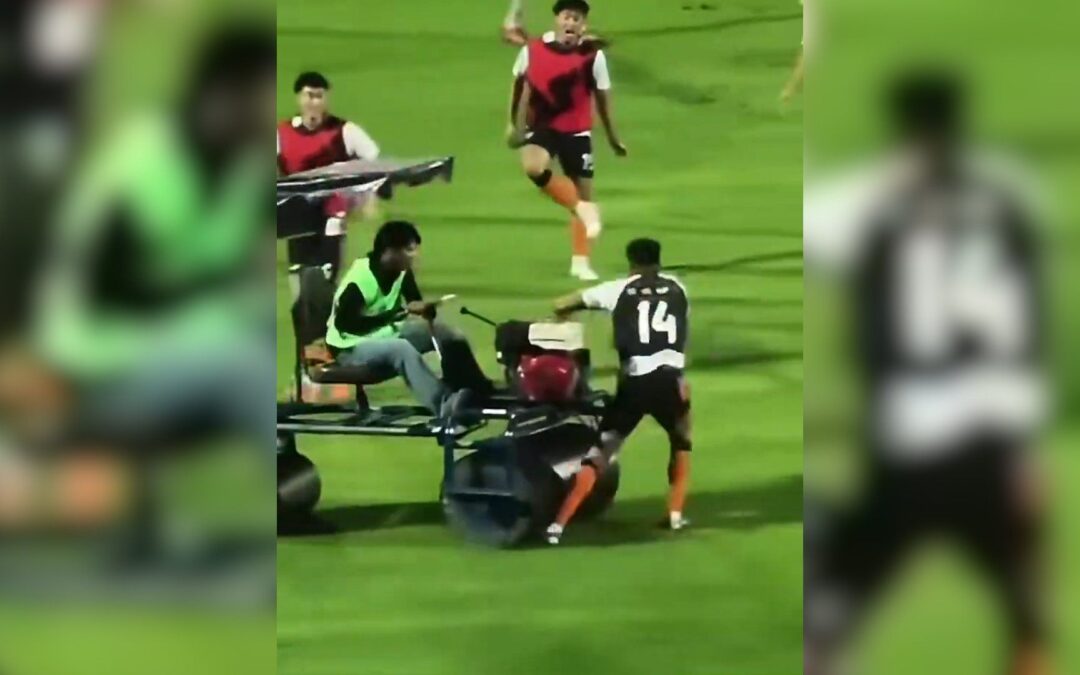 Former England and Tottenham star Andros Townsend run over by pitch roller