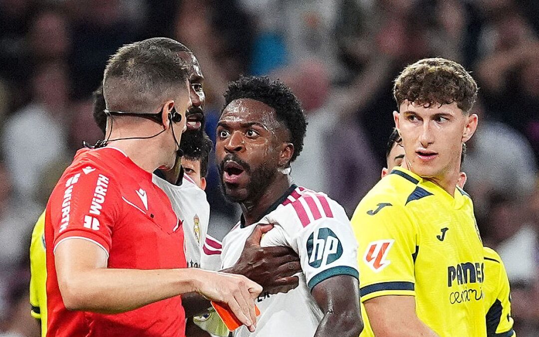 Real Madrid beat Villarreal 1-0 but Vinicius sent off for hair pull
